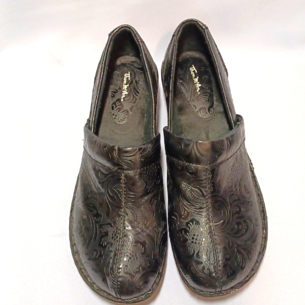 Thom McAn Toronto Black Faux Leather Clog Shoe Size 11